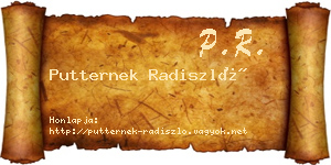 Putternek Radiszló névjegykártya